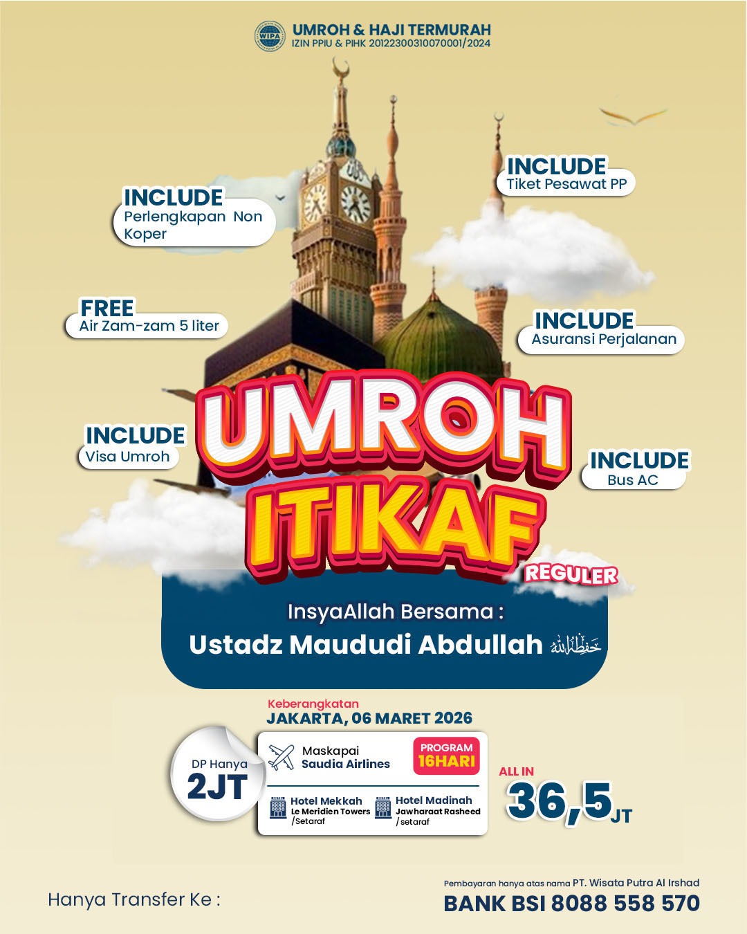 UMROH I’TIKAF RAMADHAN 2026 PAKET REGULER (16 HARI)