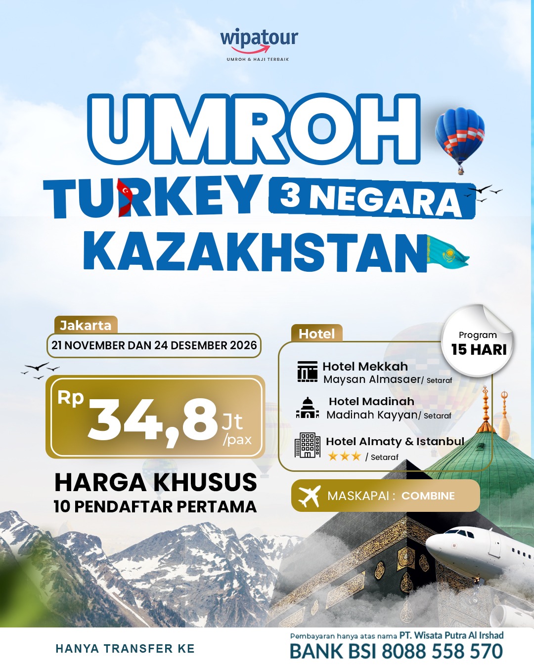 UMROH TURKEY 3 NEGARA KAZAKHSTAN (15 HARI)